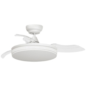 Ventilateur de plafond LED rétractable invisible moderne de haute qualité, en fer et ABS, 42 pouces, 3 pales, 35 W, avec télécommande et lumière. - Product Image 1
