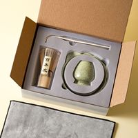 Ensemble de bols à matcha Chasen en céramique écologique Fouet japonais Support de livres Fait à la main Kit de cérémonie du thé de style dynastie Song