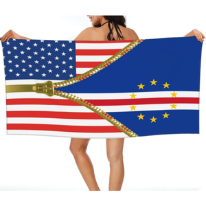 Serviette de plage en microfibre imprimée avec l'emblème national du <span class=keywords><strong>Cap</strong></span>-<span class=keywords><strong>Vert</strong></span> et des États-Unis, motif drapeau, pour la salle de bain familiale et l'hôtel - Product Image 3