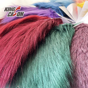 Kingcason, Прямая поставка с фабрики, 100%, полиэстер, роскошный Теплый длинный ворс, многоцветная ткань из искусственного меха льва для рождественской праздничной одежды - Product Image 5