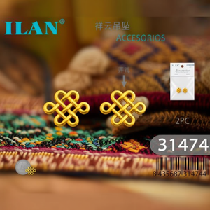 Ciondolo Ilan Auspicious Cloud in oro, 2 pezzi, per accessori di abbigliamento e perline - Product Image 3