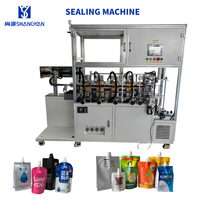 Machine de scellage automatique personnalisable pour sachets à bec verseur, à entraînement pneumatique, scellage à chaud et à froid, haute efficacité, avec fixation de buse