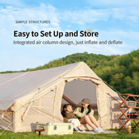 Populaire 12 ㎡   Tente gonflable en coton avec cheminée pour camping