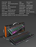 Nouveauté Clavier de jeu mécanique MK-X60 KUMARA avec rétroéclairage RVB, 87 touches, interrupteurs bleus, clavier rétroéclairé pour joueur