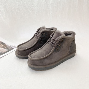 Inoe-bottes d'hiver en cuir de mouton pour homme, chaussures de neige classiques et chaudes, en peau de mouton et fourrure de mi-mollet, doublées d'herbes, collection - Product Image 5