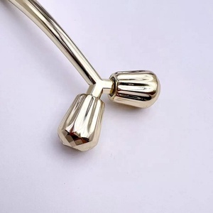 โลโก้ที่กำหนดเอง24พันทองคอยกกระชับผิวเงินคู่มือ3D โลหะใบหน้าลูกกลิ้ง - Product Image 3