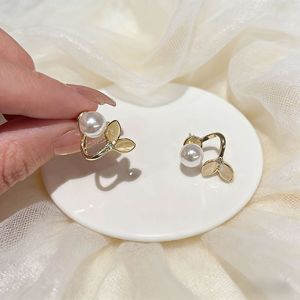 Pearl Stud Earrings Gold Fishtail Design AA Grade Pearl Claw Setting Everyday Wear - Product Image 4
