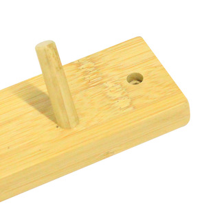 Bamboo wall-mounted <b>clothes</b> <b>rack</b> and hooks for bedroom, living room, entryway, and bathroom. - Product Image 1