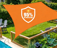 Voile d'ombrage triangulaire orange, 95 % de protection UV, respirante, résistante à l'eau, auvent solaire pour patio, terrasse, pelouse