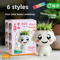 Kit DIY de culture de plantes en pot avec figurine en céramique, boîte mystère esthétique pour enfants, cadeau d'observation de plantes, décoration créative