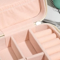 Boîte à bijoux de voyage en cuir PU, étui de rangement monocouche pour femmes et filles