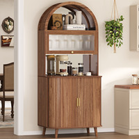 Meuble de Salon OEM Moderne de Luxe en Bois, Vitrine Lumineuse pour Bouteilles de Vin avec Portes en Verre, Étagères de Rangement pour Bar à Domicile et Salle à Manger