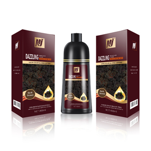 Champú Tinte para el Cabello Negro Rápido de 400 ml para Cubrir el Cabello Blanco y <span class=keywords><strong>Gris</strong></span> para <span class=keywords><strong>Hombre</strong></span> y Mujer, Fácil de Usar, Asia, África - Product Image 3