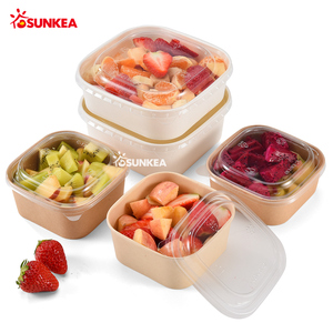 وعاء ورقي مربع مستطيل الشكل قابل للتحلل للاستخدام مرة واحدة وعاء كزة جاهز لتعبئة الورق - Product Image 2