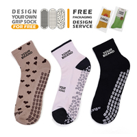 Chaussettes de yoga personnalisées pour femmes, respirantes, antidérapantes, avec points en silicone adhésifs, chaussettes de pilates personnalisées