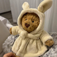 Groothandel Schattige Badjas Beer Pluche Speelgoed Zachte Gevulde Teddybeer Konijnenoren Pop Verjaardag Kerst Valentijn Cadeau