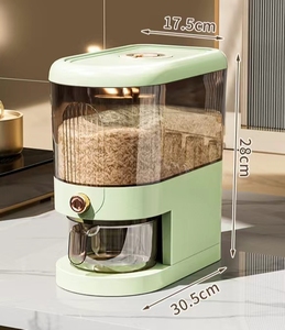Contenedor de almacenamiento de arroz sellado a prueba de humedad con taza medidora para cocina tarro de arroz sellado a prueba de humedad con caja de almacenamiento - Product Image 4