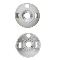 Portalámparas de Rosca E27 con Cubierta de Metal en Blanco y Negro Baquelita de Media Rosca o Rosca Completa para Bombilla LED 4A para Lámpara de Techo