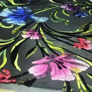 Fareastex New Design Jacquard Silk Material Handmade Burnout Velvet Babushka evening Dress Silk Jacquard Brocade Fabric