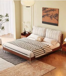 Lit de repos Boori en bois massif, mobilier de chambre à coucher simple, classique, durable et confortable, taille King ou Queen, pour adultes - Product Image 2