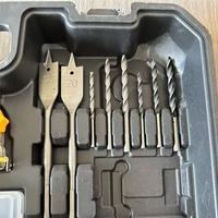 Ensemble d'outils électriques industriels 118 pièces avec perceuse/mélangeur à batterie au lithium et mallette de transport rigide pour la réparation