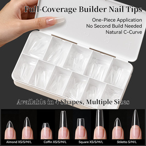 BORN PRETTY 550 Puntas de Uñas de Gel Suave Transparentes Preformadas Semi Mates Cobertura Completa Cortas y Medianas de Acrílico Falsas Tipo Press On - Product Image 2