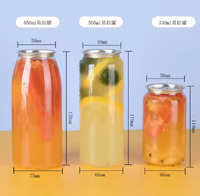 Bouteilles en plastique PET personnalisées pour jus 210ml 250ml 350ml 450ml 550ml 500ml transparentes OEM pour cocktails et eau, sérigraphie, vides