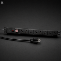 SYNSTRO PDU 1U 19 pouces pour montage en rack, 8 ports 15A, en alliage d'aluminium, unité de distribution d'alimentation avec protection contre les surcharges pour rack de serveur et réseau