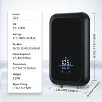 Pemanas Air Tanpa Tangki 220V 5500W Terpasang di Dinding, Tahan Air IPX4, Kontrol Sentuh Pintar, Suhu Konstan, Untuk Hotel, RV, Dapur, Air Panas Instan