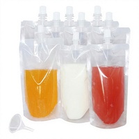 Sac de jus à fermeture éclair jetable populaire pochette à bec en gros PET jus lait thé lait de soja sac de boisson givré