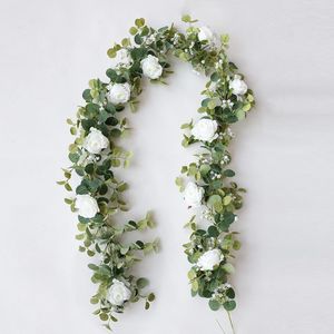Guirnalda Artificial <span class=keywords><strong>de</strong></span> <span class=keywords><strong>Rosas</strong></span> y Hojas <span class=keywords><strong>de</strong></span> Dinero para Decoración <span class=keywords><strong>de</strong></span> Mesa en Bodas, Hogar y Exteriores - Product Image 6