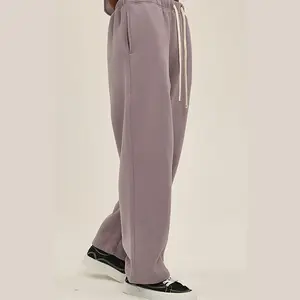 Özel erkek düz bacak Sweatpants ter pantolon erkekler için özel Logo Sweatpants