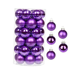 هدايا تزيين المنزل للعام الجديد كرة عيد الميلاد زينة شجرة عيد الميلاد لحفلات الأعياد كرات زجاجية متعددة الألوان