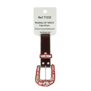 Cintura in Vera Pelle con Fiore in Strass 3.8*105CM, Cintura Moda Donna - Product Image 2