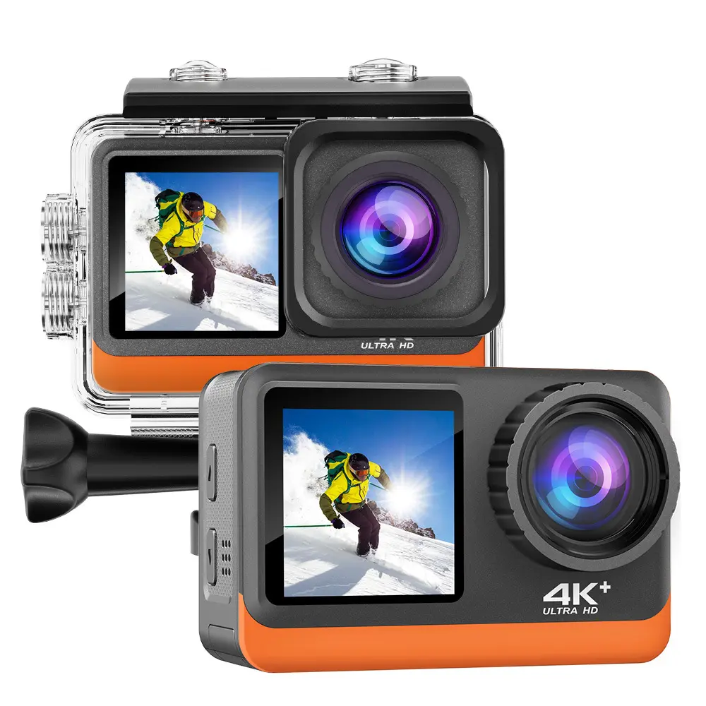 CJ107 kamera perekam Video kamera aksi WiFi, kamera perekam Video 4K 30fps 60fps dengan dudukan isap, kamera olahraga tahan guncangan