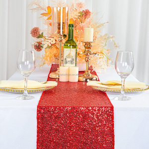 Beautiful <strong>Red</strong> Sequin Table <strong>Runners</strong> Custom Wedding Decorative Table <strong>Runner</strong> - Product Image 1