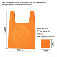 Sacs de shopping pliables réutilisables en polyester recyclable écologique SJRpins, logo imprimé sur mesure, taille personnalisée, tendance