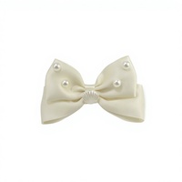 Barrettes à cheveux élégantes en satin avec nœud perlé et coquillage, accessoires mignons pour filles