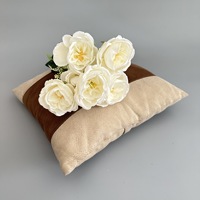 Rosa Artificial Austin Especial para Exportación, 7 Cabezas, Flor Artificial para Ramos de Boda y Decoración del Hogar