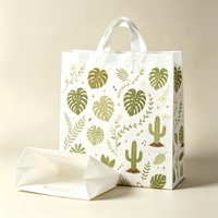 Sac en plastique PE transparent avec poignée, sac de shopping à main, logo imprimé personnalisable