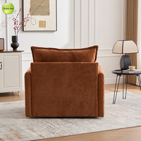 Schnelle Lieferung USA Stock 360 ° Drehbarer gepolsterter Sessel für Wohnzimmer Akzents tuhl mit Aufbewahrung tasche Einzels ofa stuhl 9084