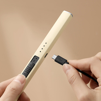 Briquet électrique à arc personnalisé avec logo, interrupteur de sécurité et port de charge USB pour allumage pratique des bougies – Vente en gros