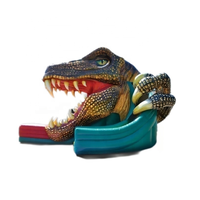 Toboggan géant gonflable à double courbe toboggan gonflable à dinosaure aire de jeux pour enfants ou adultes