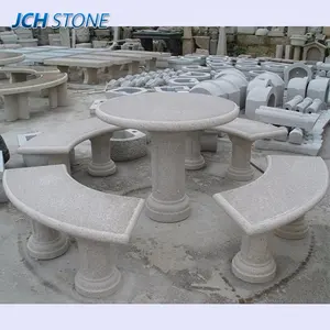 Garten Steintisch und Baenke Granit-Tisch stone tables and benches