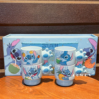 Mug à café en céramique Stitch Cartoon - Tasses empilables mignonnes pour femmes, tasse à boire de haute qualité pour le bureau et la maison avec boîte cadeau