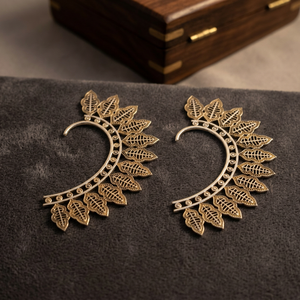 Venta caliente latón oro oreja brazalete pendientes bohemios de un par para mujeres para boda fiesta compromiso con perla diamante piedras principales - Product Image 3