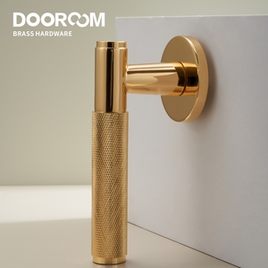 DOOROOM American Interior Privacy Access Door Lock <strong>Handle</strong> <strong>Copper</strong> Knurled Lever Wooden Door <strong>Handle</strong> - Product Image 4