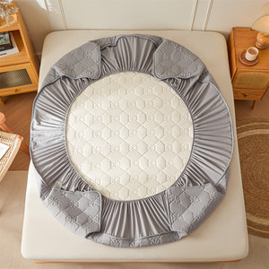 Fine thêu hoa chần không thấm nước trang bị tấm thiết lập 3-mảnh dày nệm bảo vệ Bìa bông làm đầy nước bằng chứng - Product Image 6