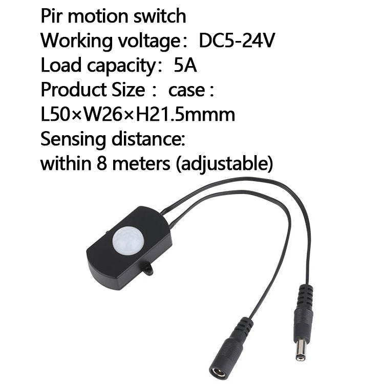 High Quality Mini Infrared Waterproof PIR Motion Sensor Switch 12V 24V Adjustable LED Inductive Switch