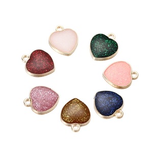 Pendentifs en alliage en forme de cœur, breloques en alliage de zinc, accessoire de bijoux pour cadeau, hiver 2021, Jinhua AC1472 - Product Image 2